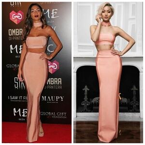 House Of CB 'Alya' Blush 3 piece Bandage Skirt Set